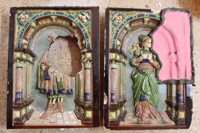 Architektúra na kachlici bude doplnená pomocou formy vyrobenej z druhej kachlice