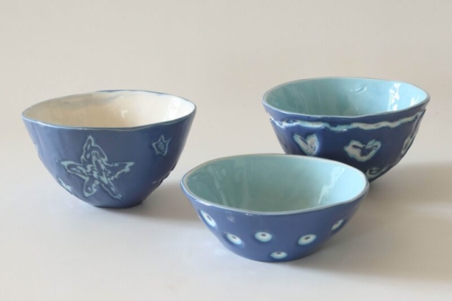 001 misky z farebného porcelánu