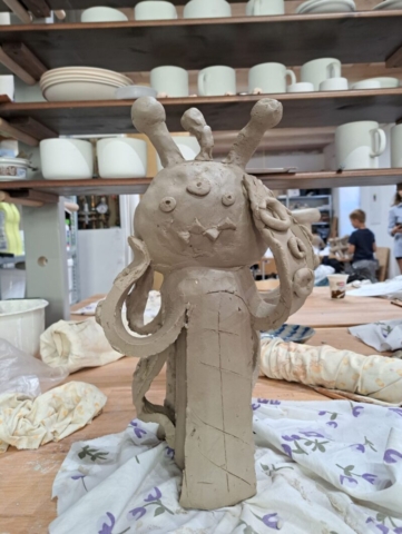 Juliankine strašidlo počas práce